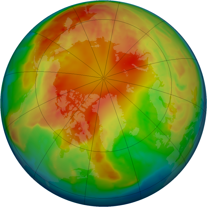 Arctic ozone map for 20 February 2013